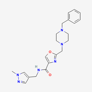 2-[(4-benzylpiperazin-1-yl)methyl]-N-[(1-methylpyrazol-4-yl)methyl]-1,3-oxazole-4-carboxamide