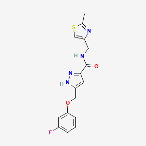 5-[(3-fluorophenoxy)methyl]-N-[(2-methyl-1,3-thiazol-4-yl)methyl]-1H-pyrazole-3-carboxamide