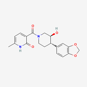 molecular formula C19H20N2O5 B3793524 3-[(3S,4S)-4-(1,3-benzodioxol-5-yl)-3-hydroxypiperidine-1-carbonyl]-6-methyl-1H-pyridin-2-one 