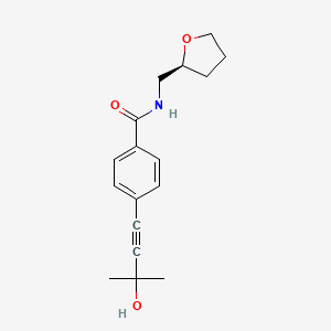 4-(3-hydroxy-3-methyl-1-butyn-1-yl)-N-[(2S)-tetrahydro-2-furanylmethyl]benzamide