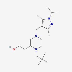 2-{1-(2,2-dimethylpropyl)-4-[(1-isopropyl-3,5-dimethyl-1H-pyrazol-4-yl)methyl]-2-piperazinyl}ethanol