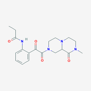 molecular formula C19H24N4O4 B3793549 N-{2-[2-(8-methyl-9-oxooctahydro-2H-pyrazino[1,2-a]pyrazin-2-yl)-2-oxoacetyl]phenyl}propanamide 