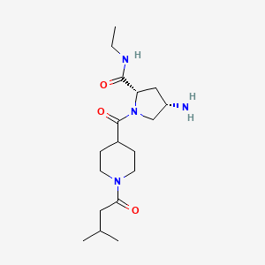 molecular formula C18H32N4O3 B3793565 (4S)-4-amino-N-ethyl-1-{[1-(3-methylbutanoyl)piperidin-4-yl]carbonyl}-L-prolinamide 