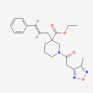 ethyl 1-[(4-methyl-1,2,5-oxadiazol-3-yl)acetyl]-3-[(2E)-3-phenyl-2-propen-1-yl]-3-piperidinecarboxylate