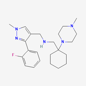 molecular formula C23H34FN5 B3793586 1-[3-(2-fluorophenyl)-1-methyl-1H-pyrazol-4-yl]-N-{[1-(4-methyl-1-piperazinyl)cyclohexyl]methyl}methanamine 