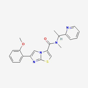 molecular formula C21H20N4O2S B3793600 6-(2-methoxyphenyl)-N-methyl-N-(1-pyridin-2-ylethyl)imidazo[2,1-b][1,3]thiazole-3-carboxamide 