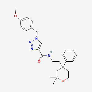 N-[2-(2,2-dimethyl-4-phenyltetrahydro-2H-pyran-4-yl)ethyl]-1-(4-methoxybenzyl)-1H-1,2,3-triazole-4-carboxamide