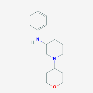 molecular formula C16H24N2O B3793624 1-(oxan-4-yl)-N-phenylpiperidin-3-amine 