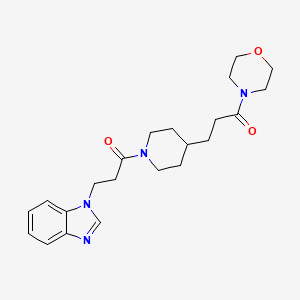 molecular formula C22H30N4O3 B3793633 1-(3-{4-[3-(4-morpholinyl)-3-oxopropyl]-1-piperidinyl}-3-oxopropyl)-1H-benzimidazole 