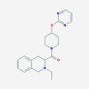 molecular formula C21H26N4O2 B3793641 2-ethyl-3-{[4-(pyrimidin-2-yloxy)piperidin-1-yl]carbonyl}-1,2,3,4-tetrahydroisoquinoline 