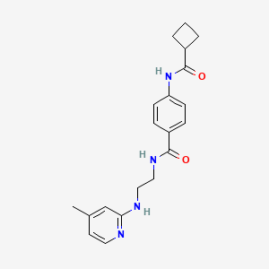 molecular formula C20H24N4O2 B3793665 4-[(cyclobutylcarbonyl)amino]-N-{2-[(4-methylpyridin-2-yl)amino]ethyl}benzamide 