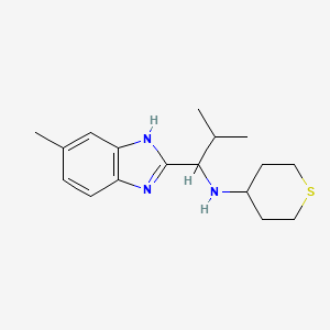 N-[2-methyl-1-(5-methyl-1H-benzimidazol-2-yl)propyl]tetrahydro-2H-thiopyran-4-amine