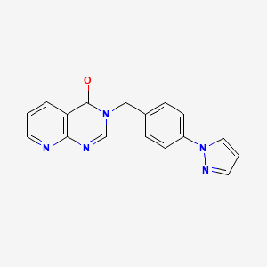 molecular formula C17H13N5O B3793678 3-[4-(1H-pyrazol-1-yl)benzyl]pyrido[2,3-d]pyrimidin-4(3H)-one 