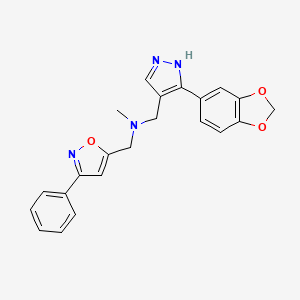 1-[3-(1,3-benzodioxol-5-yl)-1H-pyrazol-4-yl]-N-methyl-N-[(3-phenyl-5-isoxazolyl)methyl]methanamine