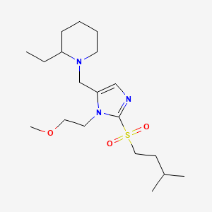 2-Ethyl-1-[[3-(2-methoxyethyl)-2-(3-methylbutylsulfonyl)imidazol-4-yl]methyl]piperidine