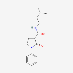 molecular formula C16H22N2O2 B3793698 N-(3-methylbutyl)-2-oxo-1-phenylpyrrolidine-3-carboxamide 