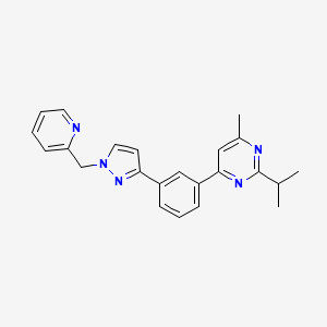 molecular formula C23H23N5 B3793712 2-isopropyl-4-methyl-6-{3-[1-(2-pyridinylmethyl)-1H-pyrazol-3-yl]phenyl}pyrimidine 