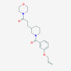 molecular formula C22H30N2O4 B3793715 4-(3-{1-[3-(allyloxy)benzoyl]-3-piperidinyl}propanoyl)morpholine 