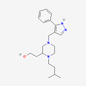 2-[1-(3-methylbutyl)-4-[(5-phenyl-1H-pyrazol-4-yl)methyl]piperazin-2-yl]ethanol