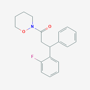 2-[3-(2-fluorophenyl)-3-phenylpropanoyl]-1,2-oxazinane