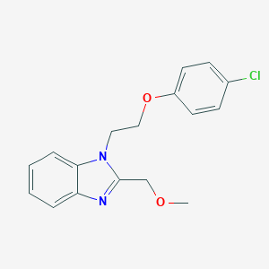 molecular formula C17H17ClN2O2 B379376 1-[2-(4-Chlorophenoxy)ethyl]-2-(methoxymethyl)benzimidazole CAS No. 638141-10-3