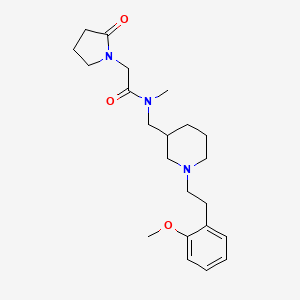 molecular formula C22H33N3O3 B3793769 N-({1-[2-(2-methoxyphenyl)ethyl]-3-piperidinyl}methyl)-N-methyl-2-(2-oxo-1-pyrrolidinyl)acetamide 