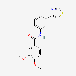 molecular formula C18H16N2O3S B3793777 3,4-dimethoxy-N-[3-(1,3-thiazol-4-yl)phenyl]benzamide 