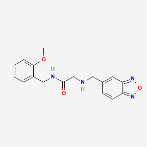 molecular formula C17H18N4O3 B3793780 2-[(2,1,3-benzoxadiazol-5-ylmethyl)amino]-N-(2-methoxybenzyl)acetamide 