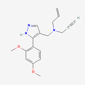 N-[[5-(2,4-dimethoxyphenyl)-1H-pyrazol-4-yl]methyl]-N-prop-2-ynylprop-2-en-1-amine