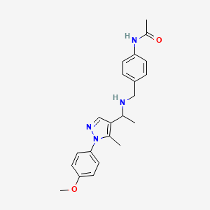 N-[4-[[1-[1-(4-methoxyphenyl)-5-methylpyrazol-4-yl]ethylamino]methyl]phenyl]acetamide