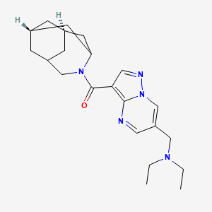 molecular formula C22H31N5O B3793801 ({3-[(1R*,3s,6r,8S*)-4-azatricyclo[4.3.1.1~3,8~]undec-4-ylcarbonyl]pyrazolo[1,5-a]pyrimidin-6-yl}methyl)diethylamine 