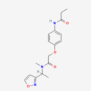 molecular formula C17H21N3O4 B3793802 N-(4-{2-[(1-isoxazol-3-ylethyl)(methyl)amino]-2-oxoethoxy}phenyl)propanamide 