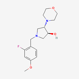 molecular formula C16H23FN2O3 B3793841 (3S,4S)-1-[(2-fluoro-4-methoxyphenyl)methyl]-4-morpholin-4-ylpyrrolidin-3-ol 