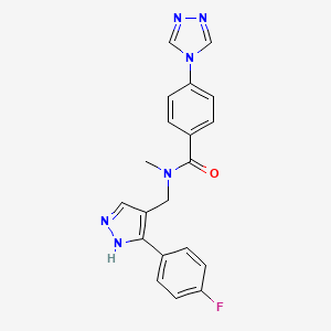 N-[[5-(4-fluorophenyl)-1H-pyrazol-4-yl]methyl]-N-methyl-4-(1,2,4-triazol-4-yl)benzamide