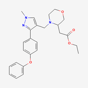 ethyl (4-{[1-methyl-3-(4-phenoxyphenyl)-1H-pyrazol-4-yl]methyl}-3-morpholinyl)acetate