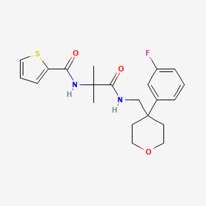 N-[2-({[4-(3-fluorophenyl)tetrahydro-2H-pyran-4-yl]methyl}amino)-1,1-dimethyl-2-oxoethyl]thiophene-2-carboxamide