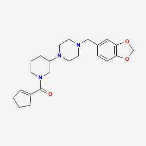 molecular formula C23H31N3O3 B3793870 1-(1,3-benzodioxol-5-ylmethyl)-4-[1-(1-cyclopenten-1-ylcarbonyl)-3-piperidinyl]piperazine 