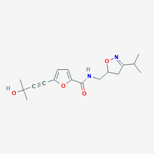 5-(3-hydroxy-3-methylbut-1-yn-1-yl)-N-[(3-isopropyl-4,5-dihydroisoxazol-5-yl)methyl]-2-furamide