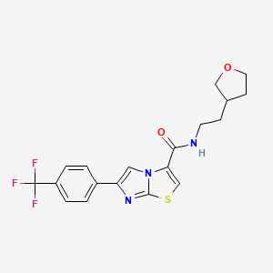 N-[2-(tetrahydrofuran-3-yl)ethyl]-6-[4-(trifluoromethyl)phenyl]imidazo[2,1-b][1,3]thiazole-3-carboxamide