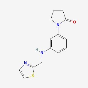 molecular formula C14H15N3OS B3793903 1-{3-[(1,3-thiazol-2-ylmethyl)amino]phenyl}-2-pyrrolidinone 