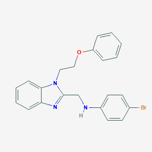 molecular formula C22H20BrN3O B379391 N-(4-bromophenyl)-N-{[1-(2-phenoxyethyl)-1H-benzimidazol-2-yl]methyl}amine 
