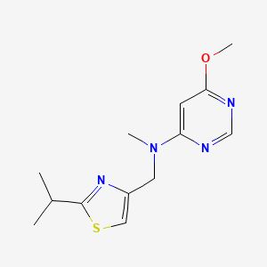 molecular formula C13H18N4OS B3793913 N-[(2-isopropyl-1,3-thiazol-4-yl)methyl]-6-methoxy-N-methylpyrimidin-4-amine 