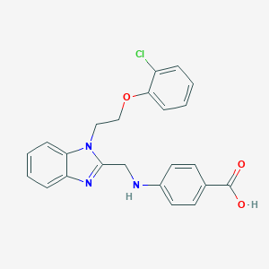 molecular formula C23H20ClN3O3 B379392 4-[({1-[2-(2-chlorophenoxy)ethyl]-1H-benzimidazol-2-yl}methyl)amino]benzoic acid CAS No. 713080-52-5