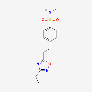 molecular formula C13H17N3O3S B3793922 4-[2-(3-ethyl-1,2,4-oxadiazol-5-yl)ethyl]-N-methylbenzenesulfonamide 