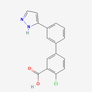 molecular formula C16H11ClN2O2 B3793986 4-chloro-3'-(1H-pyrazol-3-yl)-3-biphenylcarboxylic acid 