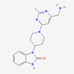 molecular formula C18H22N6O B3794000 1-{1-[6-(aminomethyl)-2-methylpyrimidin-4-yl]piperidin-4-yl}-1,3-dihydro-2H-benzimidazol-2-one 