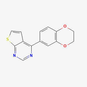 molecular formula C14H10N2O2S B3794010 4-(2,3-dihydro-1,4-benzodioxin-6-yl)thieno[2,3-d]pyrimidine 