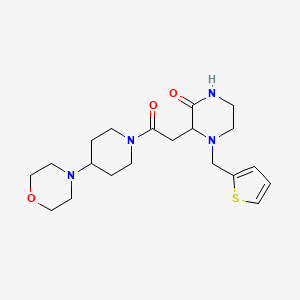 3-[2-(4-Morpholin-4-ylpiperidin-1-yl)-2-oxoethyl]-4-(thiophen-2-ylmethyl)piperazin-2-one