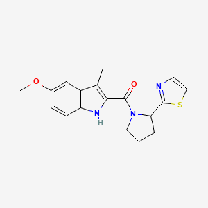 molecular formula C18H19N3O2S B3794026 5-methoxy-3-methyl-2-{[2-(1,3-thiazol-2-yl)pyrrolidin-1-yl]carbonyl}-1H-indole 