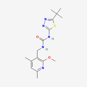 molecular formula C16H23N5O2S B3794029 1-(5-Tert-butyl-1,3,4-thiadiazol-2-yl)-3-[(2-methoxy-4,6-dimethylpyridin-3-yl)methyl]urea 